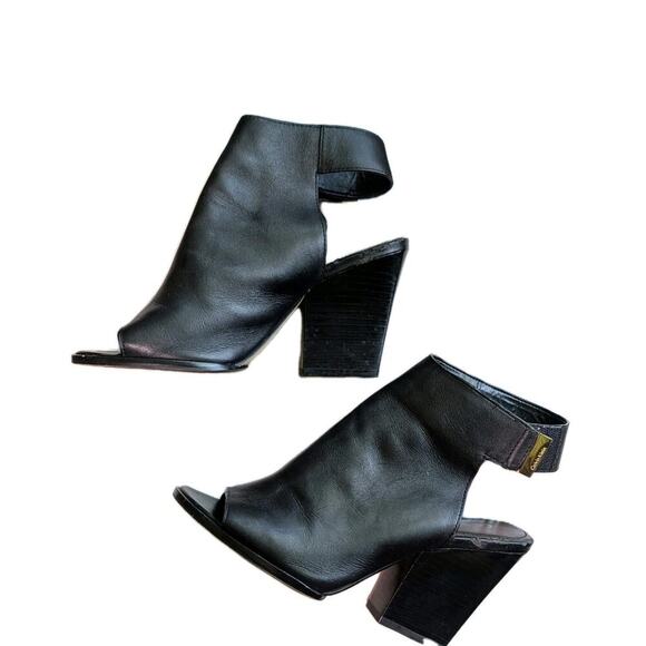 Calvin Klein Sandals Heels Welsie Size 6 M US Women Black Peep Toe - Picture 3 of 12